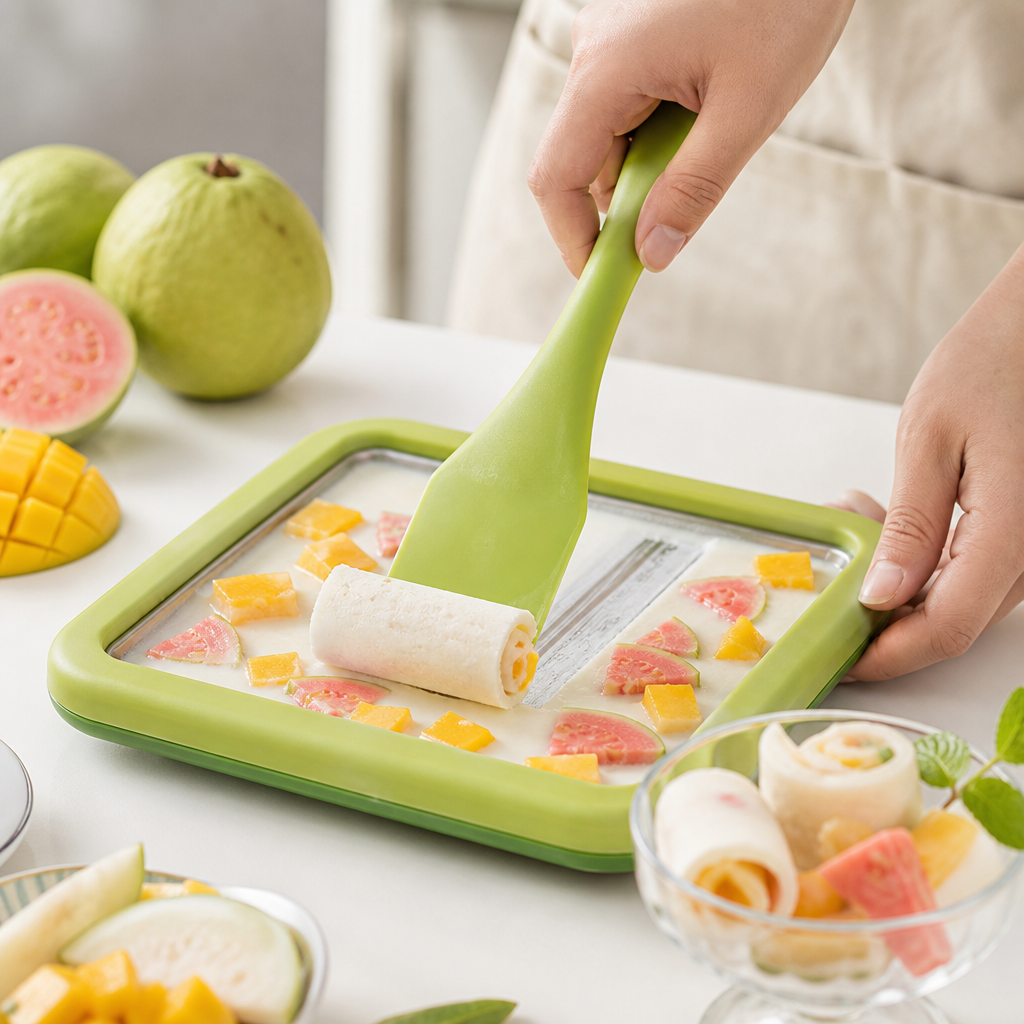 VIEDAJ | Instant Ice Cream Roll Cold Plate – Household Handmade Stir-Fry Yogurt & Sorbet Maker DIY Tool for Summer