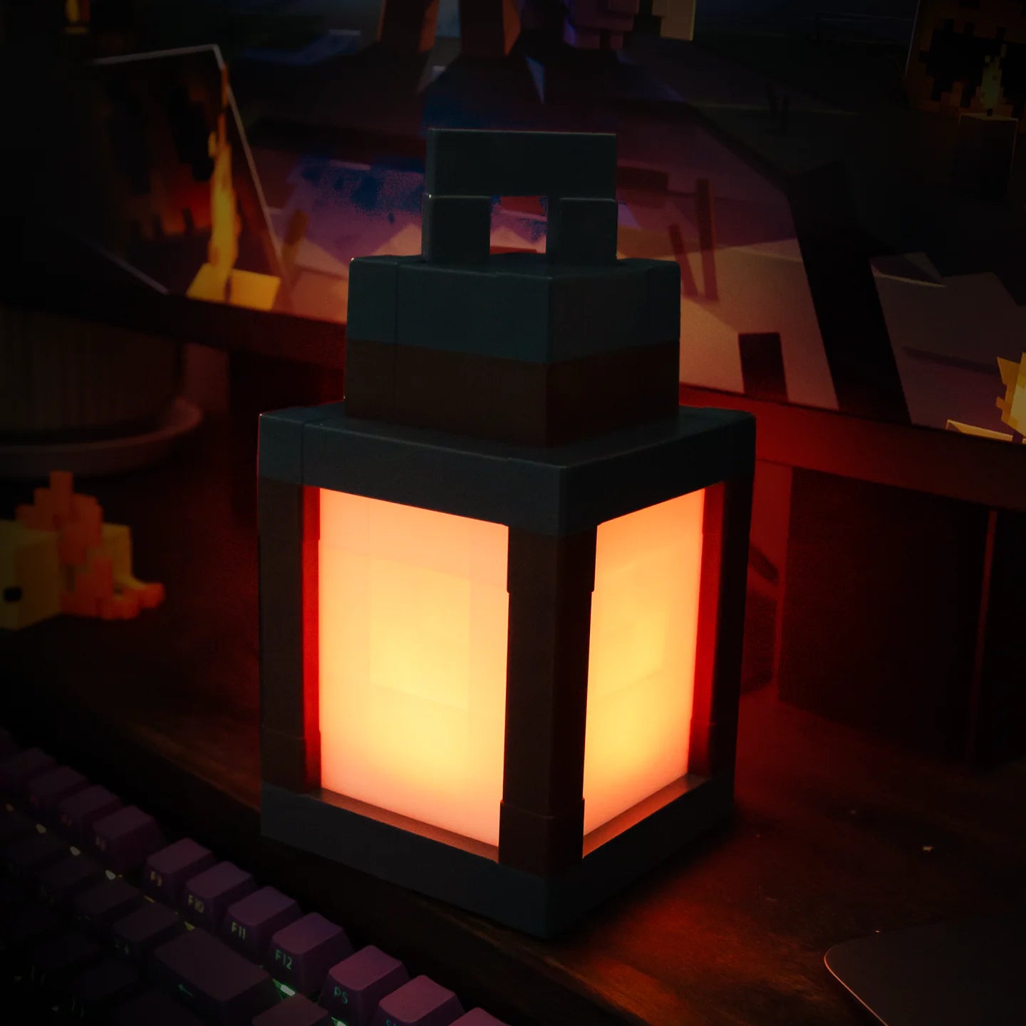 VIEDAJ | Pixel-Art Tabletop Lantern (16-Color Modes)