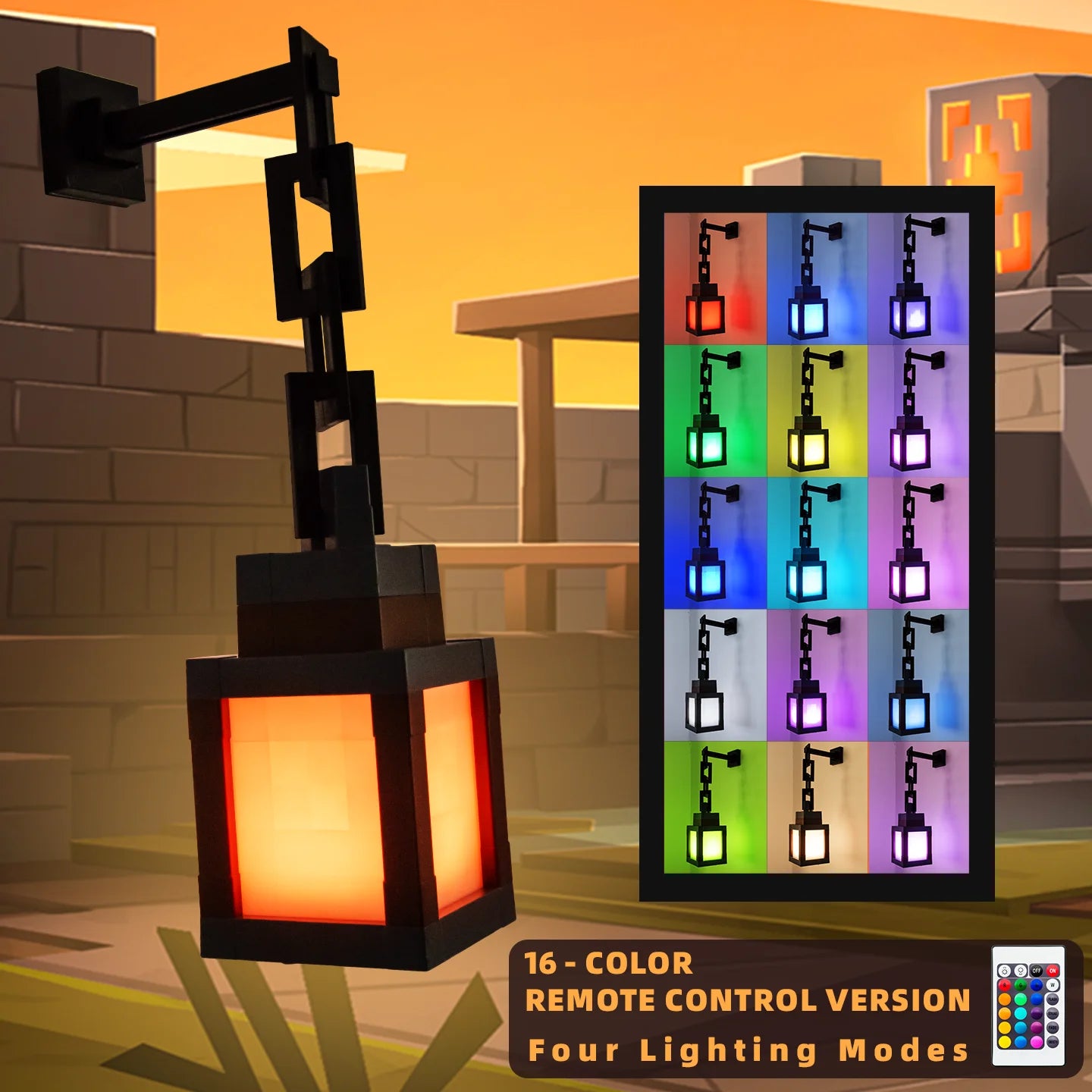 VIEDAJ | Pixel-Art Tabletop Lantern (16-Color Modes)